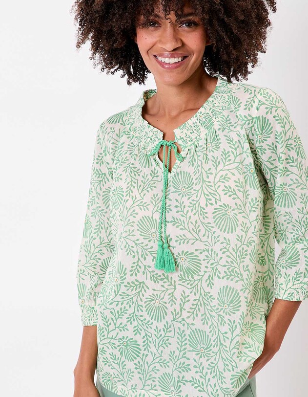 Blouse voile de coton bio ample imprim&eacute; La Fianc&eacute;e