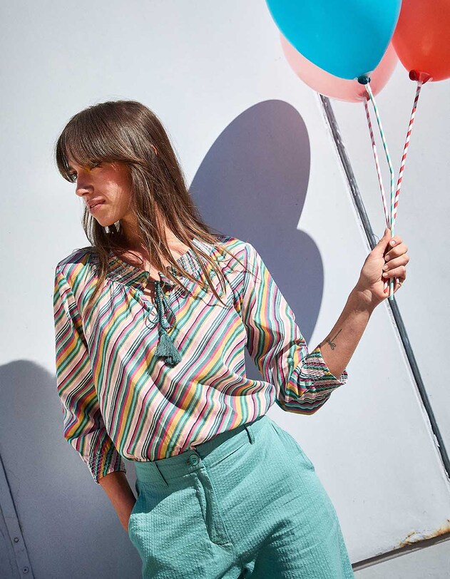 Blouse voile de coton bio ample imprim&eacute; La Fianc&eacute;e