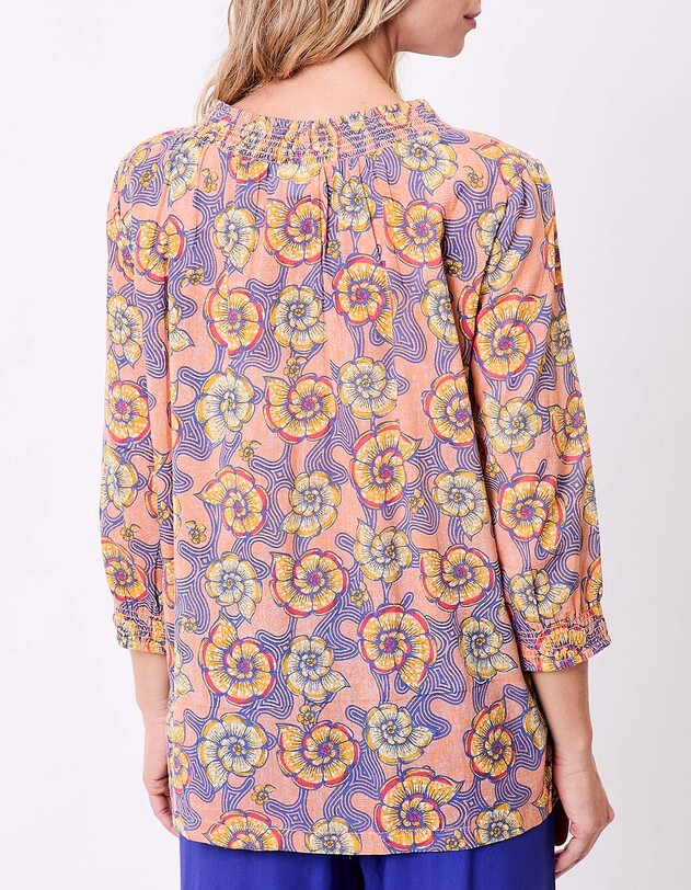 Blouse voile de coton bio ample imprim&eacute; La Fianc&eacute;e