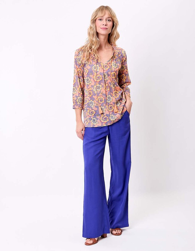 Blouse voile de coton bio ample imprim&eacute; La Fianc&eacute;e