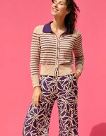 Gilet maille rayures col polo imprimé Princesse Nomade