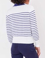 Gilet maille rayures col polo imprimé Princesse Nomade