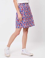 Jupe courte &eacute;vas&eacute;e coton stretch imprim&eacute; Princesse Nomade