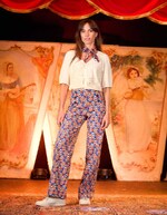 Pantalon à pont large coton stretch imprimé Princesse Nomade