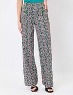 Pantalon à pont large coton stretch imprimé Princesse Nomade