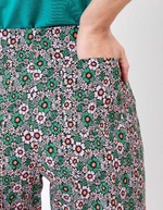 Pantalon à pont large coton stretch imprimé Princesse Nomade