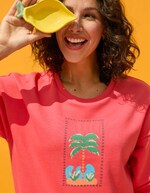 Sweat coton bio col rond imprimé Princesse Nomade