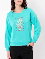 Sweat coton bio col rond imprimé Princesse Nomade