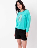 Sweat coton bio col rond imprimé Princesse Nomade
