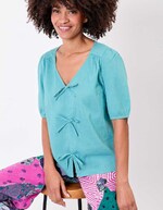 Blouse manches ballons coton gaufré imprimé Princesse Nomade