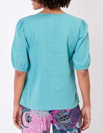 Blouse manches ballons coton gaufré imprimé Princesse Nomade