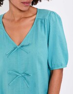 Blouse manches ballons coton gaufré imprimé Princesse Nomade