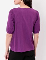 Blouse manches ballons coton gaufré imprimé Princesse Nomade