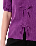 Blouse manches ballons coton gaufré imprimé Princesse Nomade