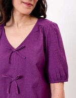 Blouse manches ballons coton gaufré imprimé Princesse Nomade