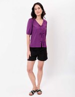 Blouse manches ballons coton gaufré imprimé Princesse Nomade