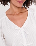 Blouse manches ballons coton gaufr&eacute; imprim&eacute; Princesse Nomade