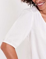Blouse manches ballons coton gaufr&eacute; imprim&eacute; Princesse Nomade