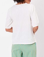 Blouse manches ballons coton gaufr&eacute; imprim&eacute; Princesse Nomade