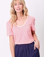 T-shirt rayures coton bio imprimé Princesse Nomade