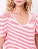 T-shirt rayures coton bio imprimé Princesse Nomade