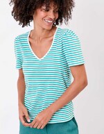 T-shirt rayures coton bio imprimé Princesse Nomade