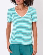 T-shirt rayures coton bio imprimé Princesse Nomade