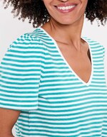 T-shirt rayures coton bio imprimé Princesse Nomade