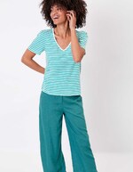 T-shirt rayures coton bio imprimé Princesse Nomade