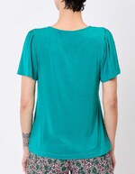 T-shirt maille fluide col V imprimé Princesse Nomade