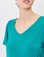 T-shirt maille fluide col V imprimé Princesse Nomade