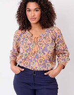 Blouse voile de coton bio ample imprimé La Fiancée