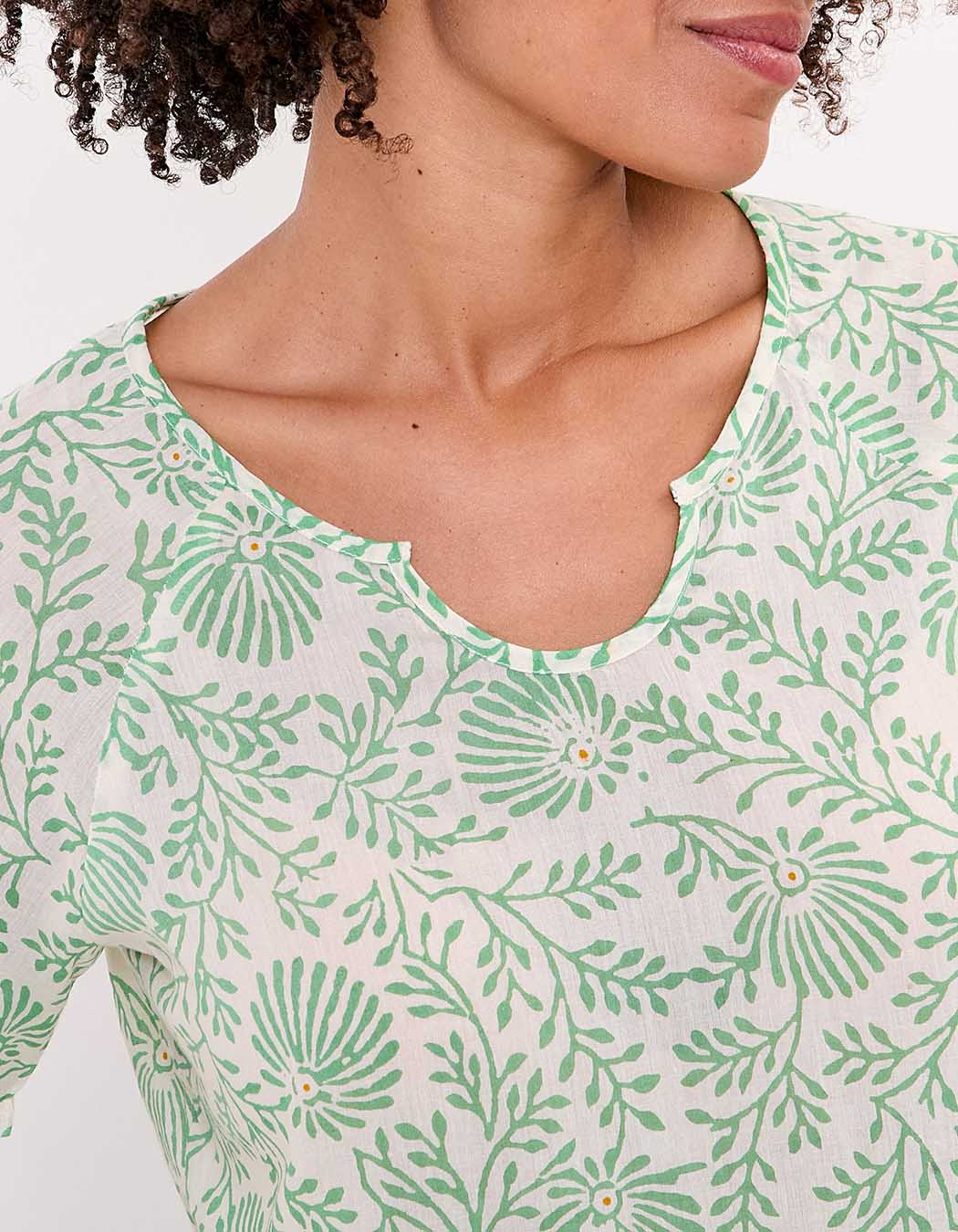 Tunique femme manches courtes coton bio imprim&eacute; La Fianc&eacute;e