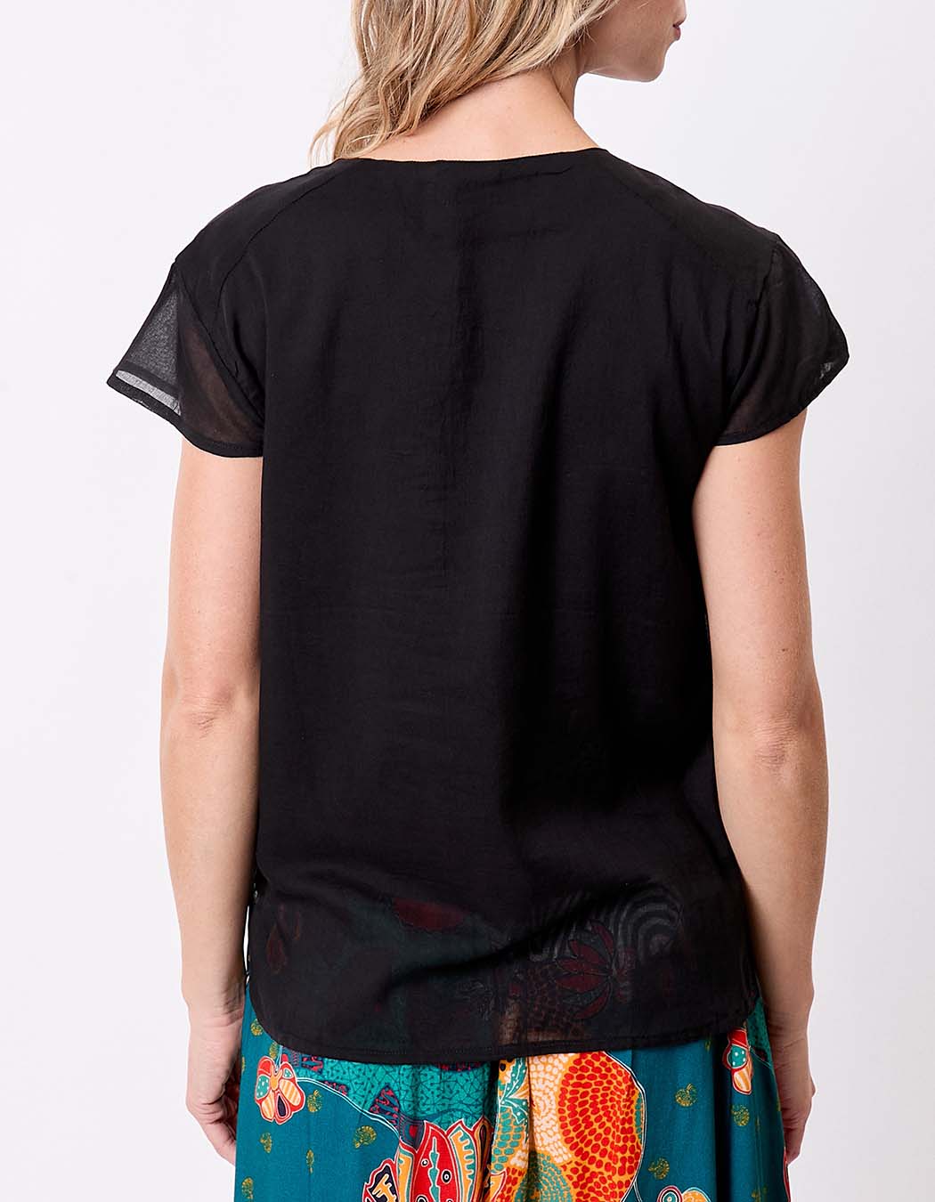 Tee shirt gaze de coton bio brodé imprimé La Fiancée