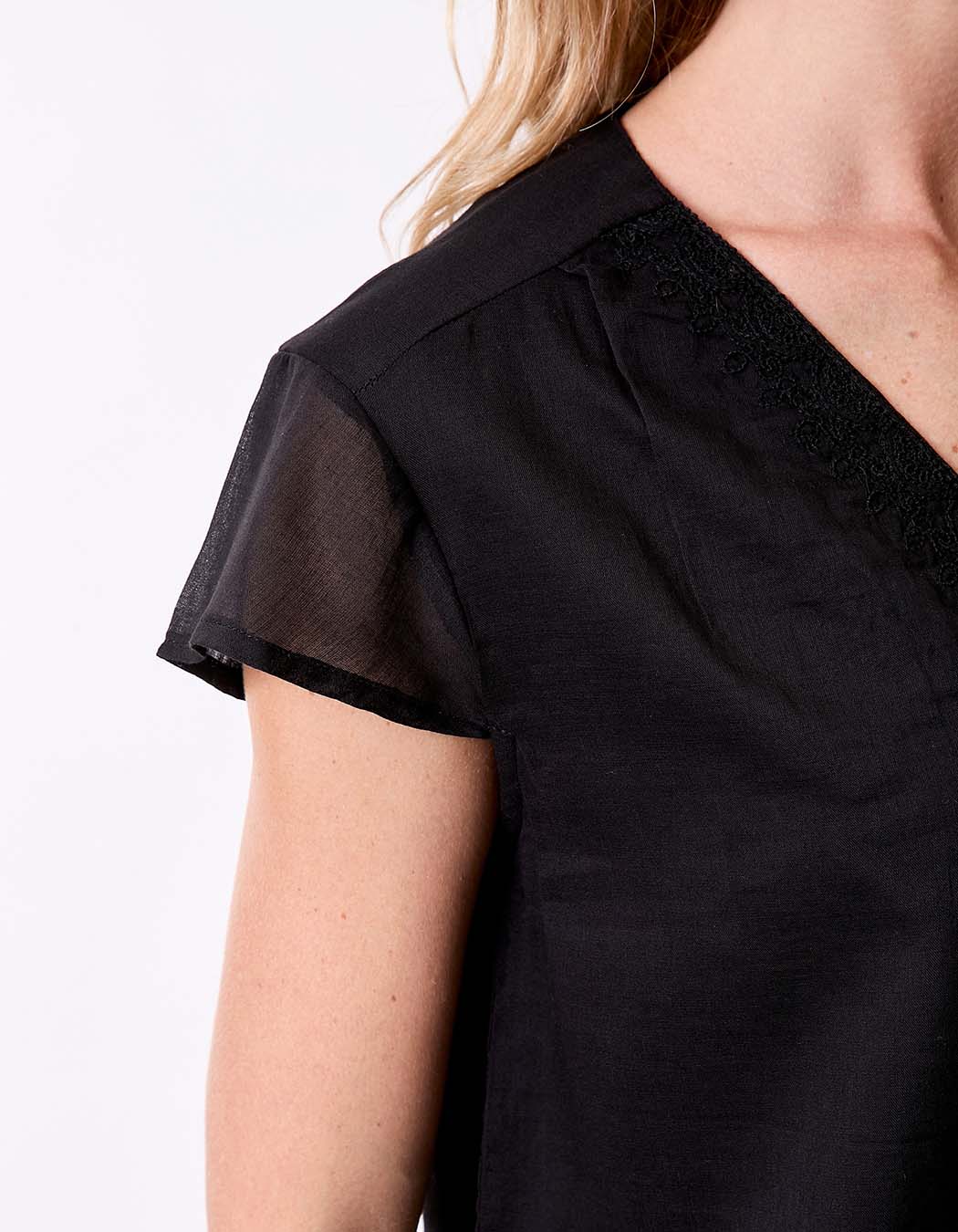 Tee shirt gaze de coton bio brodé imprimé La Fiancée