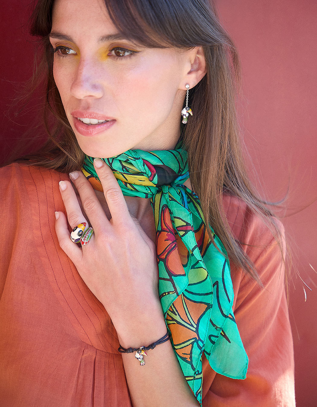 Foulard en soie imprimé imprimé La Fiancée