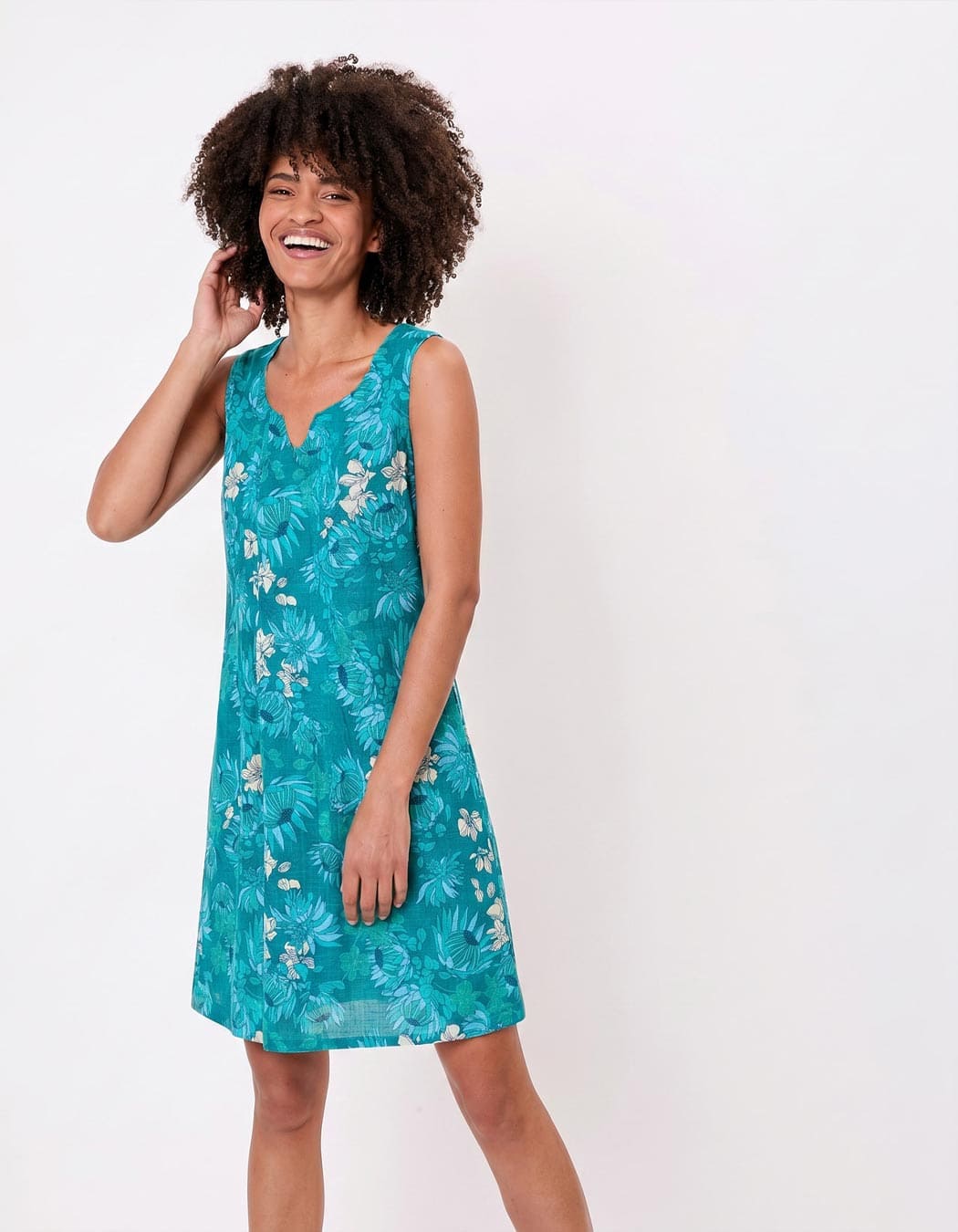 Robe sans manche droite coton bio imprimé La Fiancée