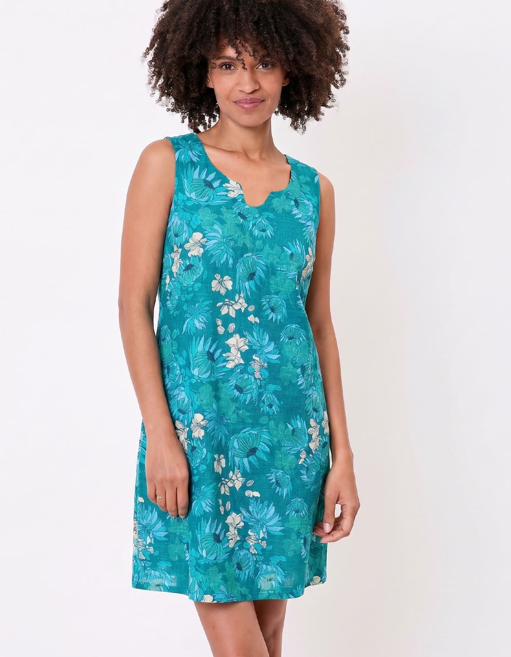 Robe sans manche droite coton bio imprimé La Fiancée