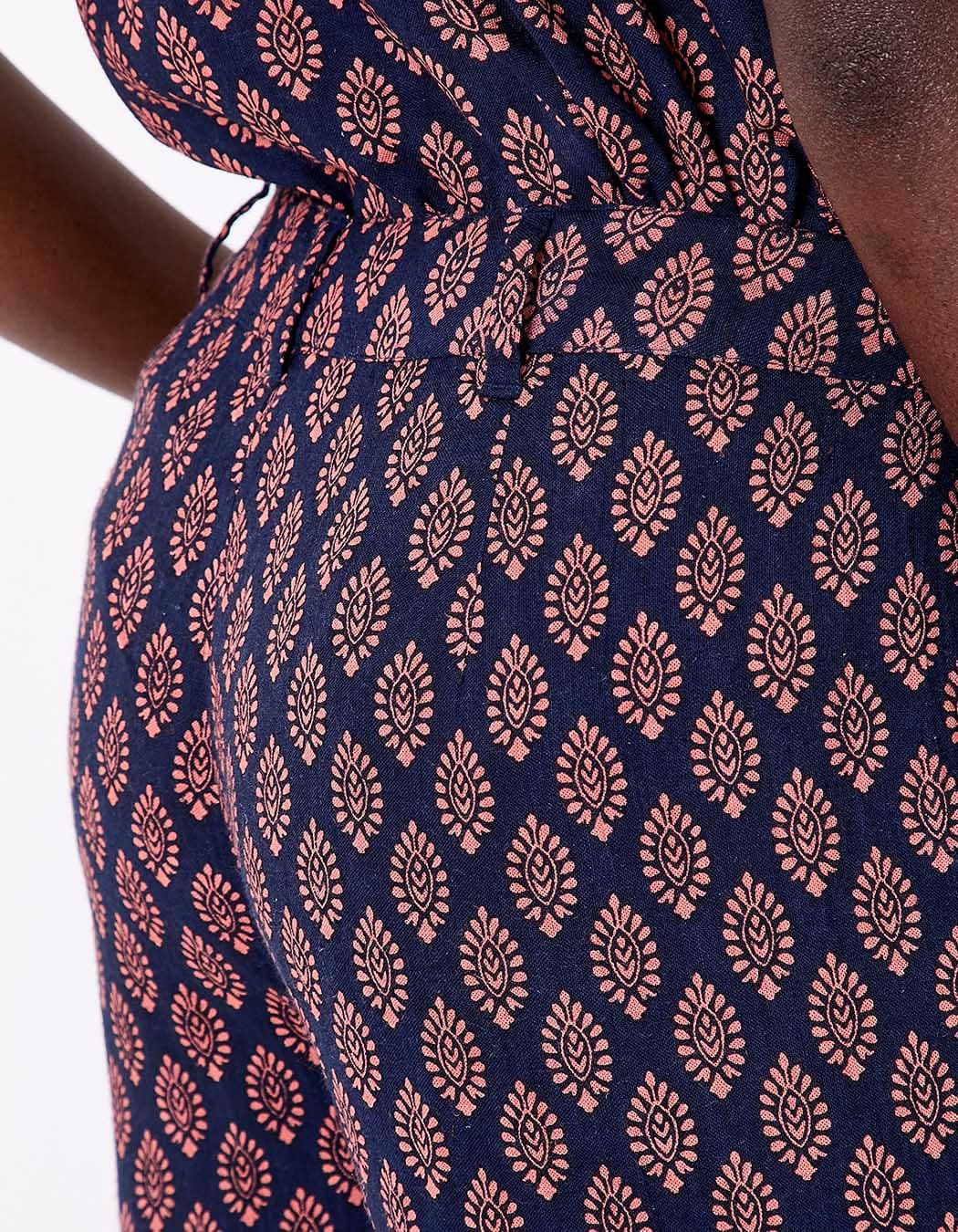 Pantalon large viscose lin 7/8 imprimé La Fiancée