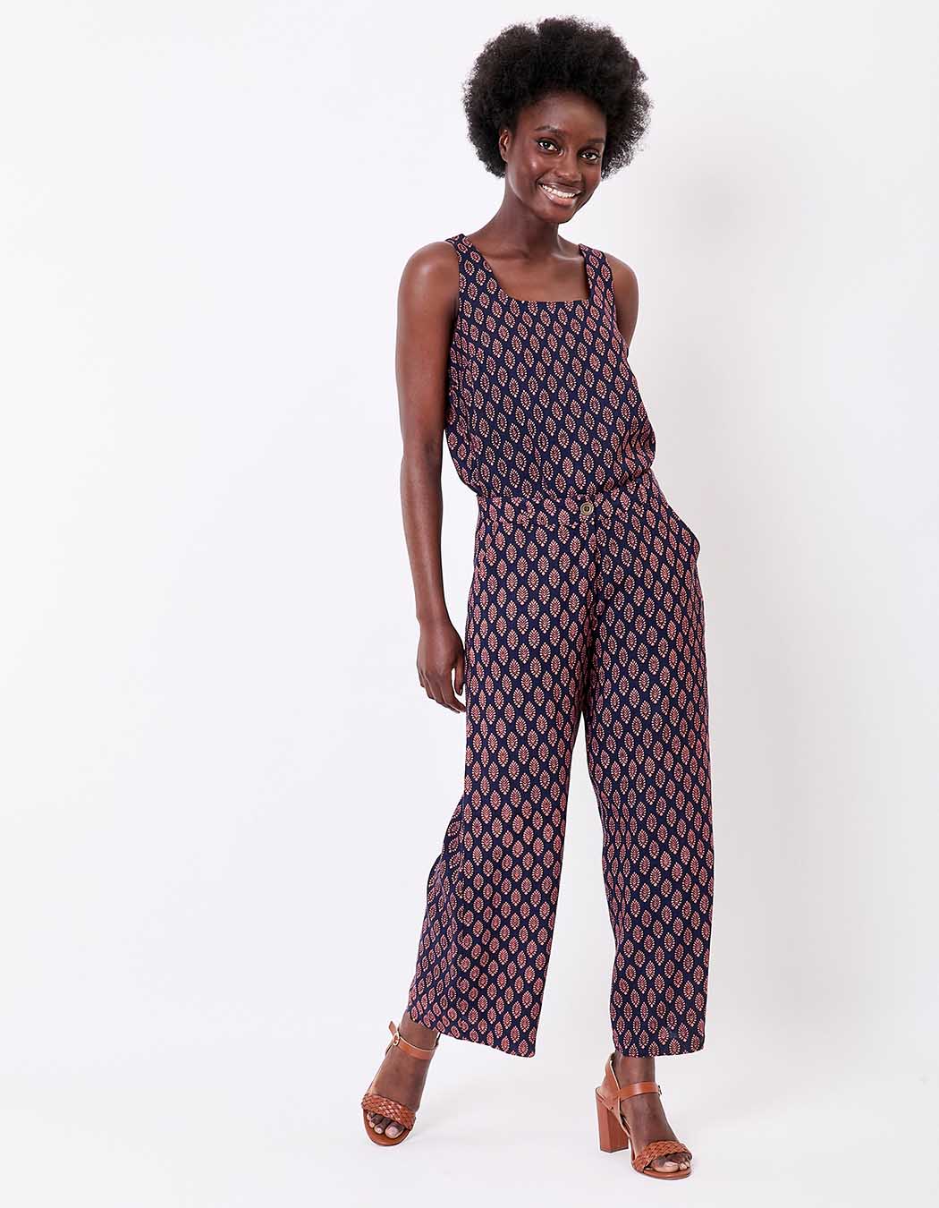 Pantalon large viscose lin 7/8 imprimé La Fiancée