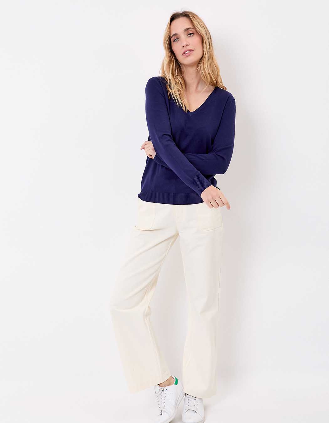 Pull maille col V femme imprimé La Fiancée