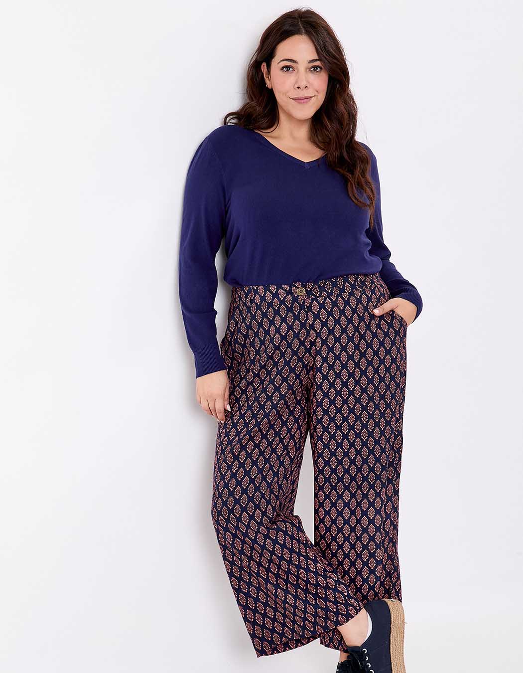Pull maille col V femme imprimé La Fiancée