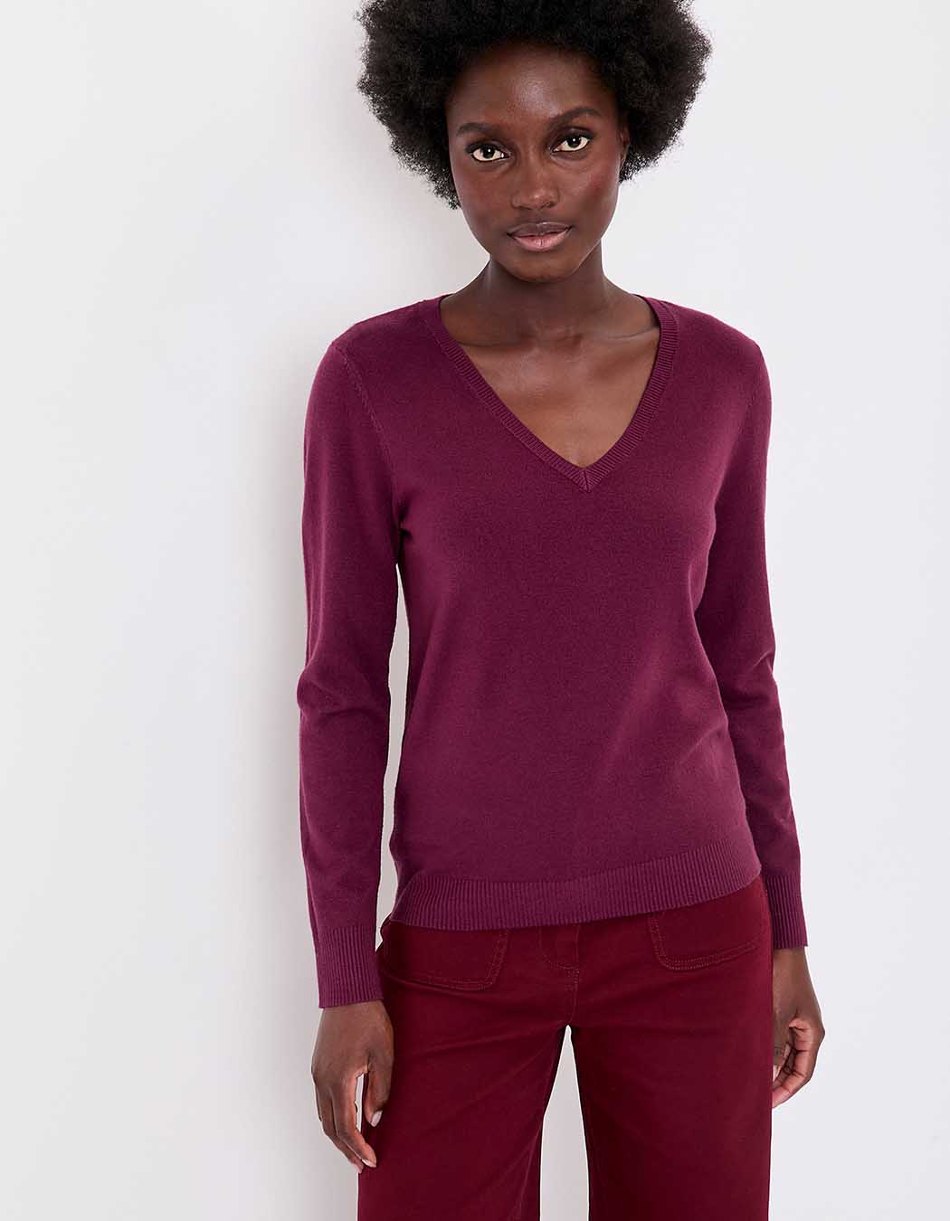 Pull maille col V femme imprimé La Fiancée