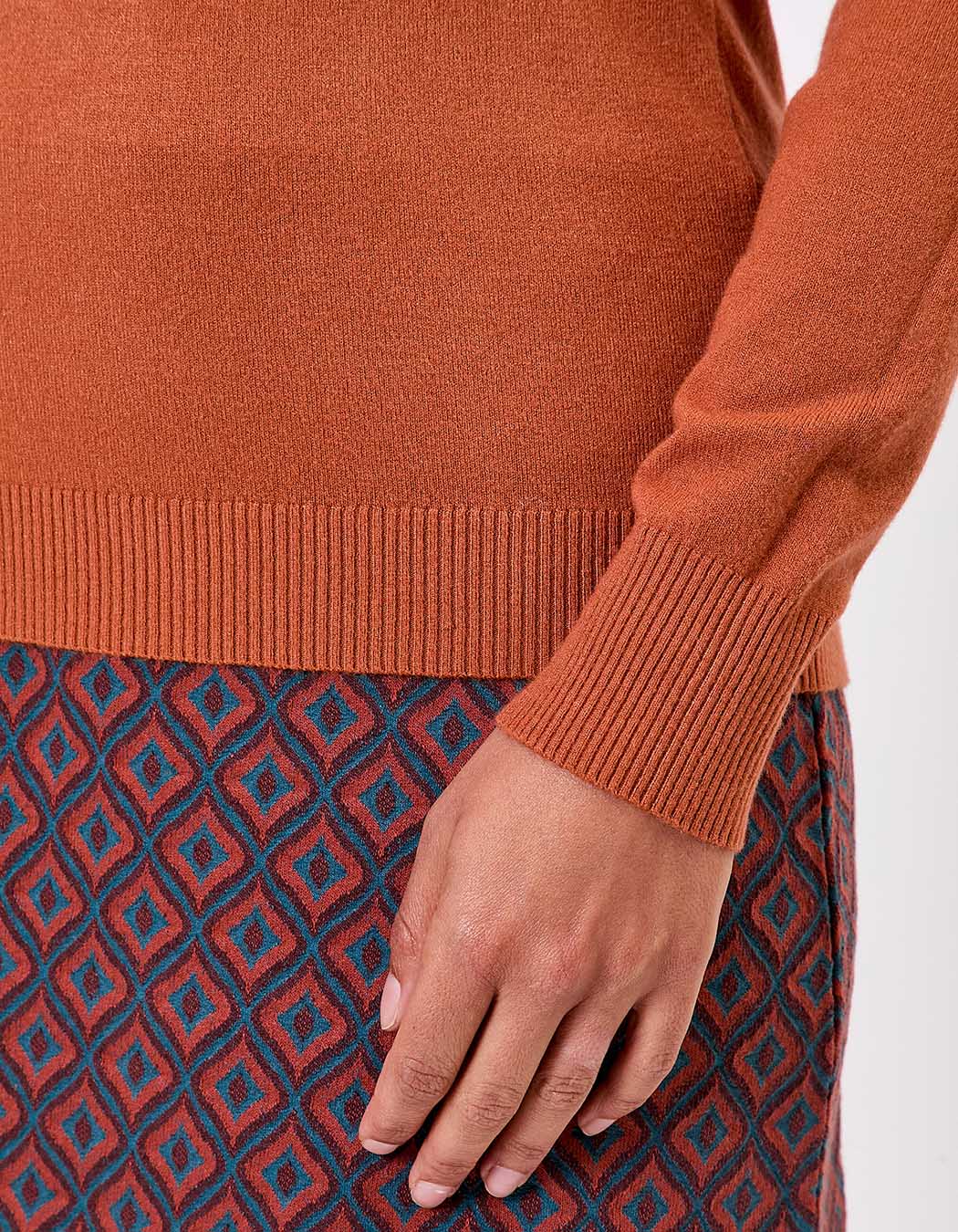 Pull maille col V femme imprimé La Fiancée