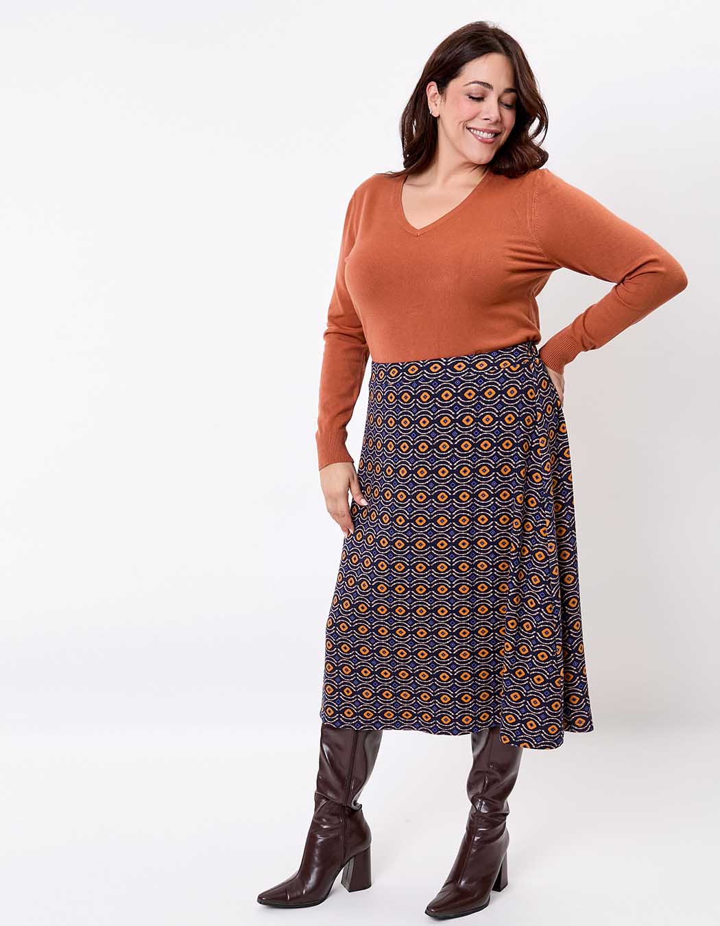 Pull maille col V femme imprimé La Fiancée