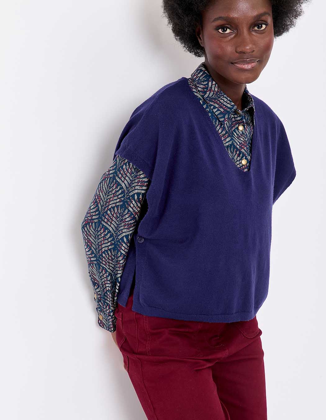 Pull maille sans manche imprimé La Fiancée