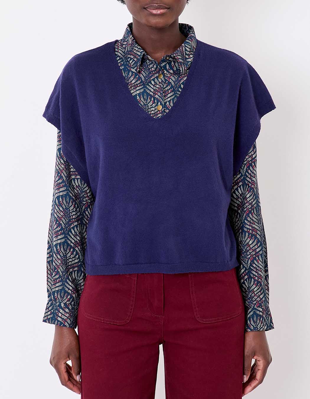 Pull maille sans manche imprimé La Fiancée