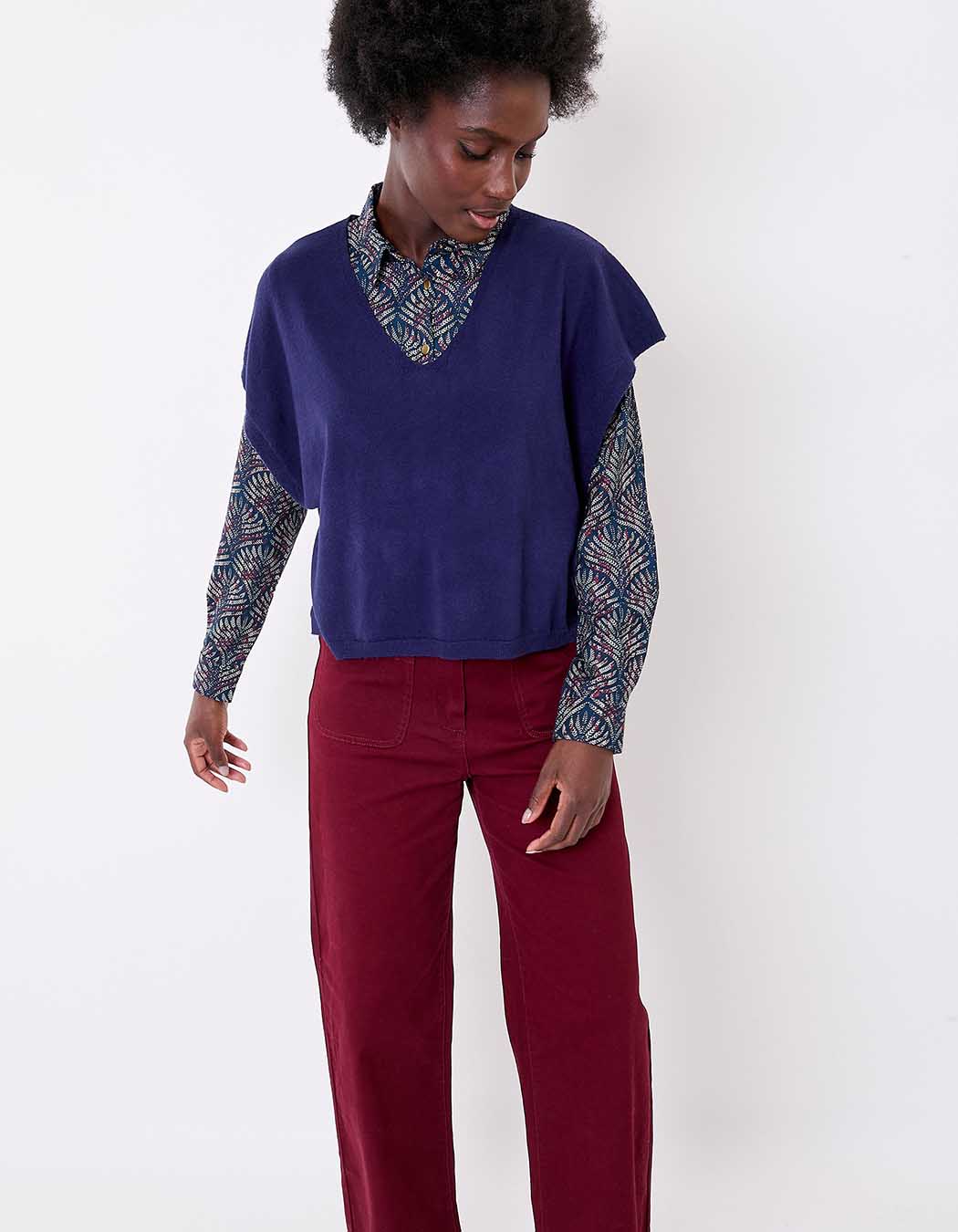 Pull maille sans manche imprimé La Fiancée