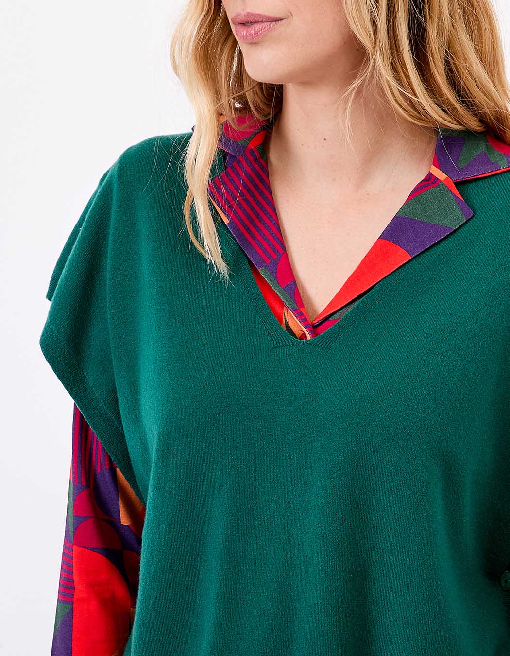 Pull maille sans manche imprimé La Fiancée