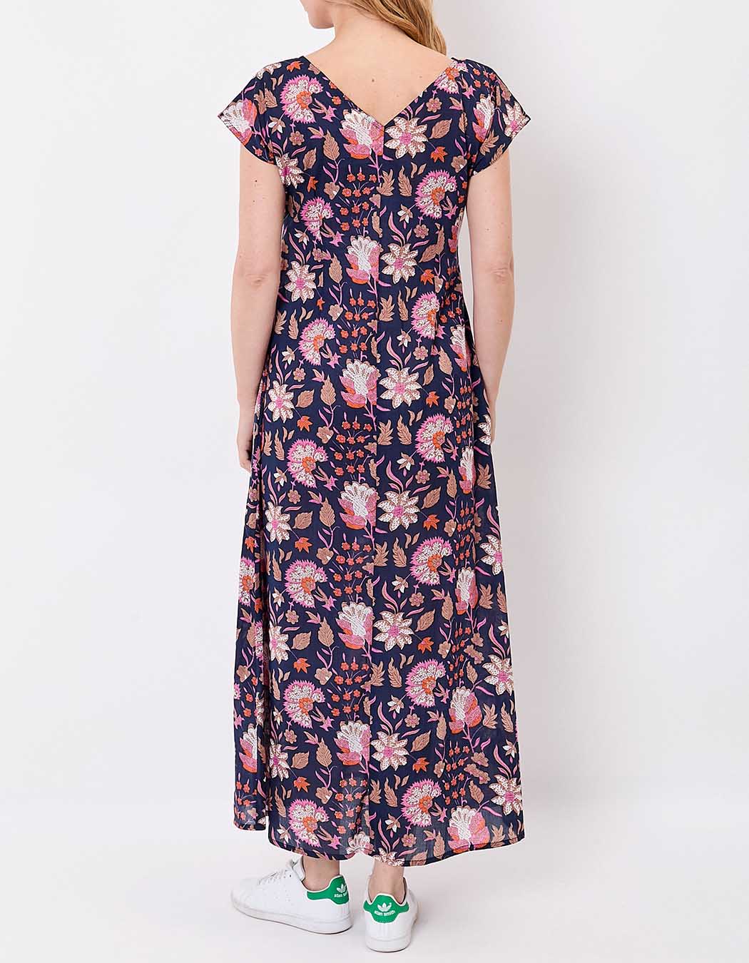 Robe longue voile de coton bio imprimé La Fiancée